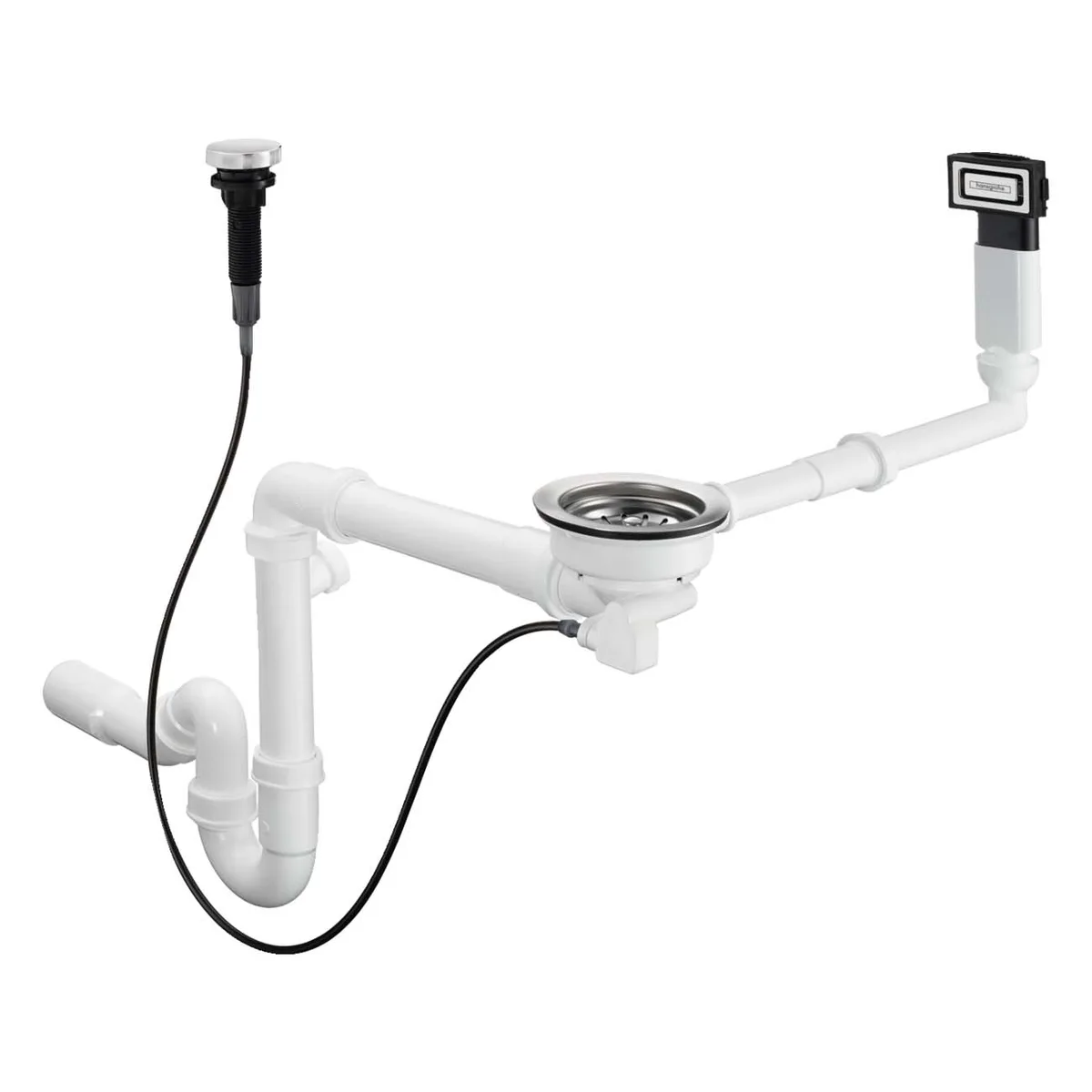 D16-11 Automatic сифон з переливом для кух мийки з 1ю чашею, Хром, Hansgrohe
