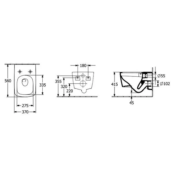 Subway 3.0 унітаз підвісний TwistFlush з сидінням Soft Close QuickRelease, 37×56 см, Білий, Villeroy & Boch