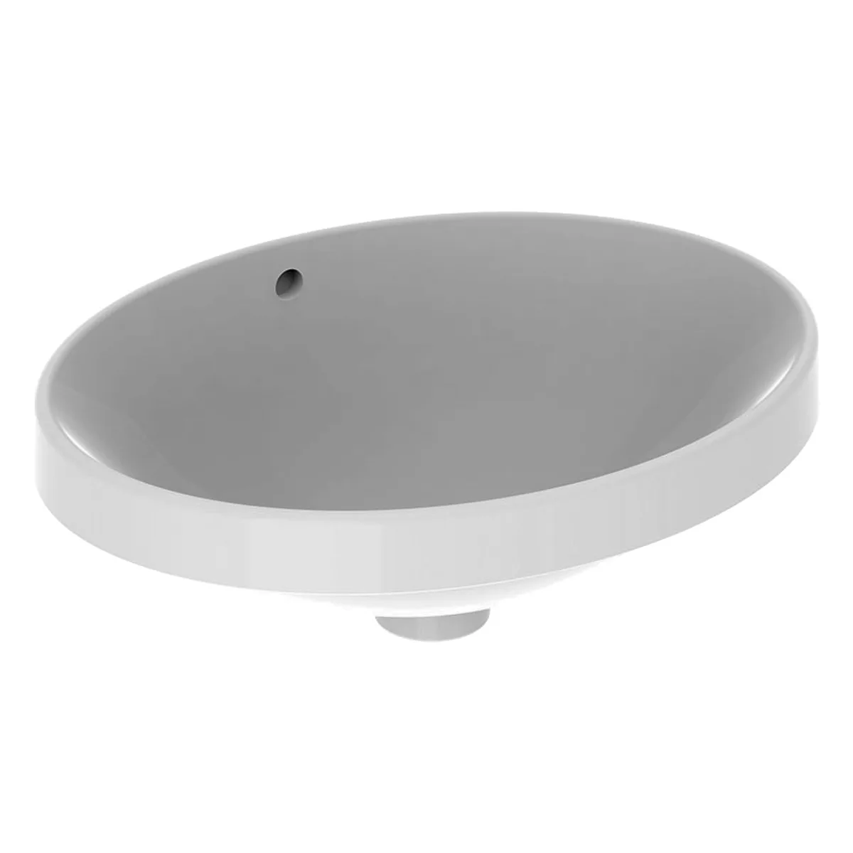 Variform умивальник в стільницю овальний без отвору з переливом, 55×40 см, Geberit