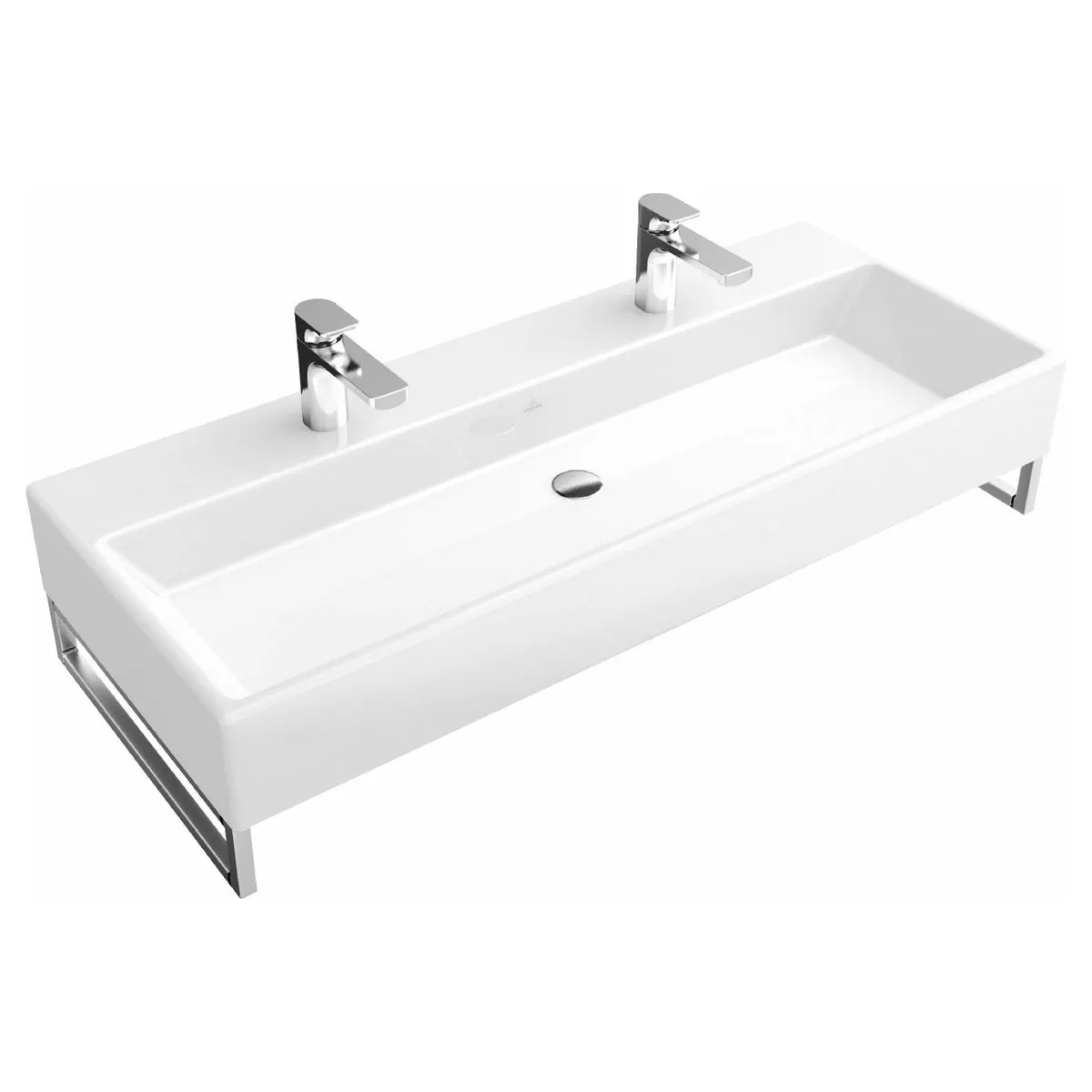 Memento умивальник з 2 отв без переливу White Alpin CeramicPlus, 100×47 см, Villeroy & Boch