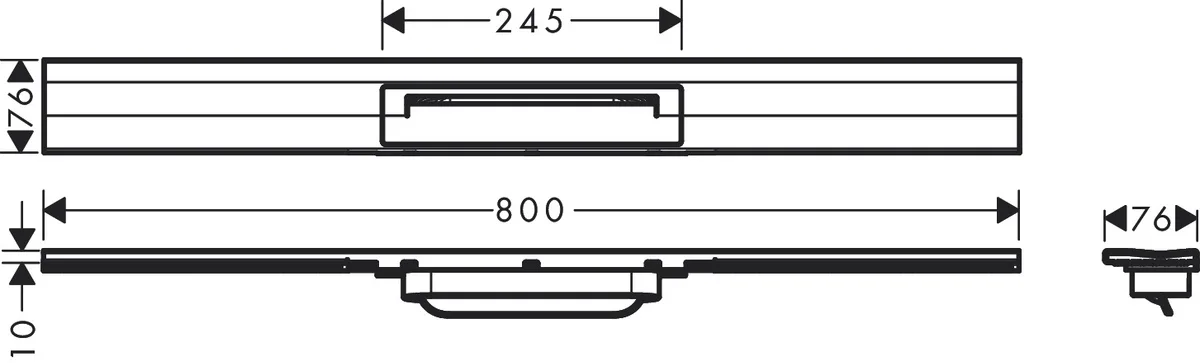 Rain Drain Flex зовнішня частина зливу для душу, 800 мм, Поліроване золото, Hansgrohe