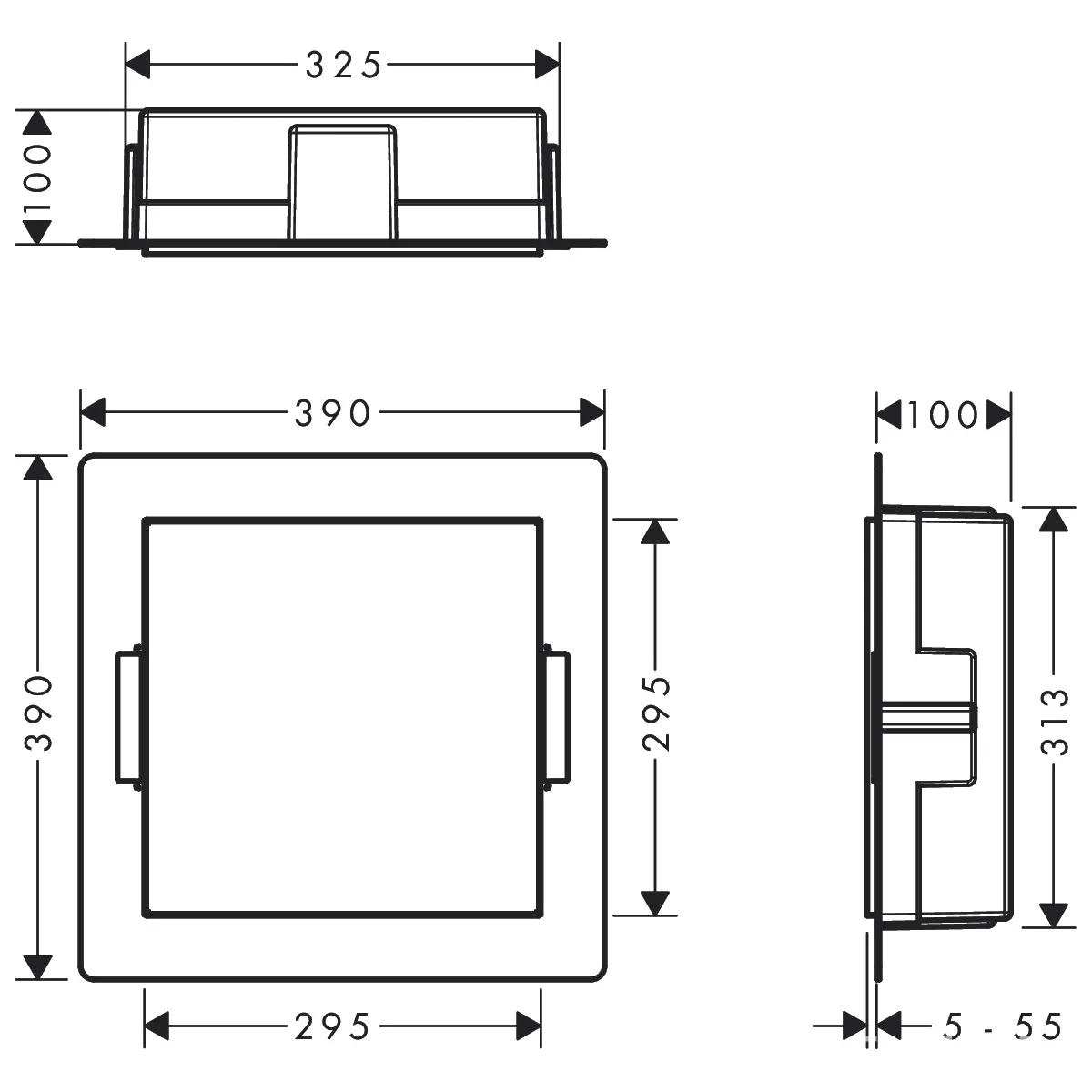 XtraStoris Minimalistic ніша з вбудованою рамою, 30×30×10 см, Білий матовий, Hansgrohe