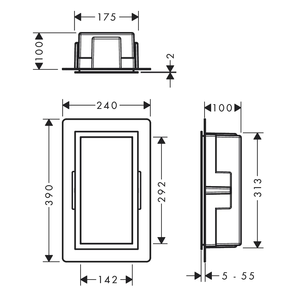 Xtra Storis ніша з вбудованою рамою, 39×24×15 см, Шліфованна бронза, Hansgrohe