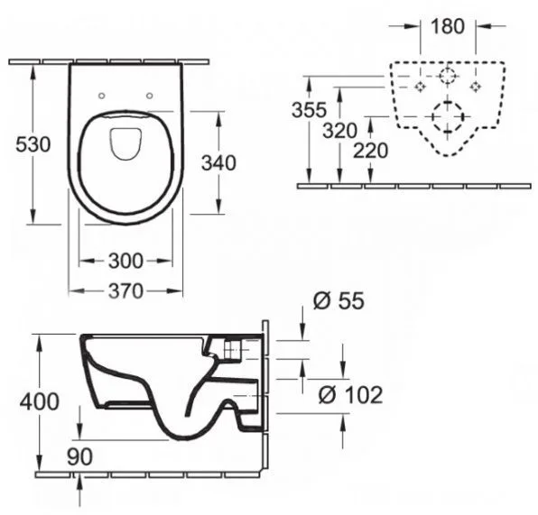 Avento унітаз підвісний гориз випуск Direct Flush з сидінням QuickRelease SoftClosing, Villeroy & Boch