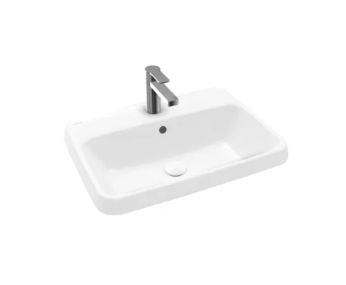 Architectura умивальник що вбудовується з переливом з отвором колір White Alpin CeramicPlus, 60×45 см, Villeroy & Boch