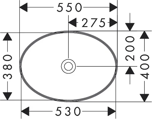 Xuniva D умивальник без отв без переливу, 55×40 см, Hansgrohe