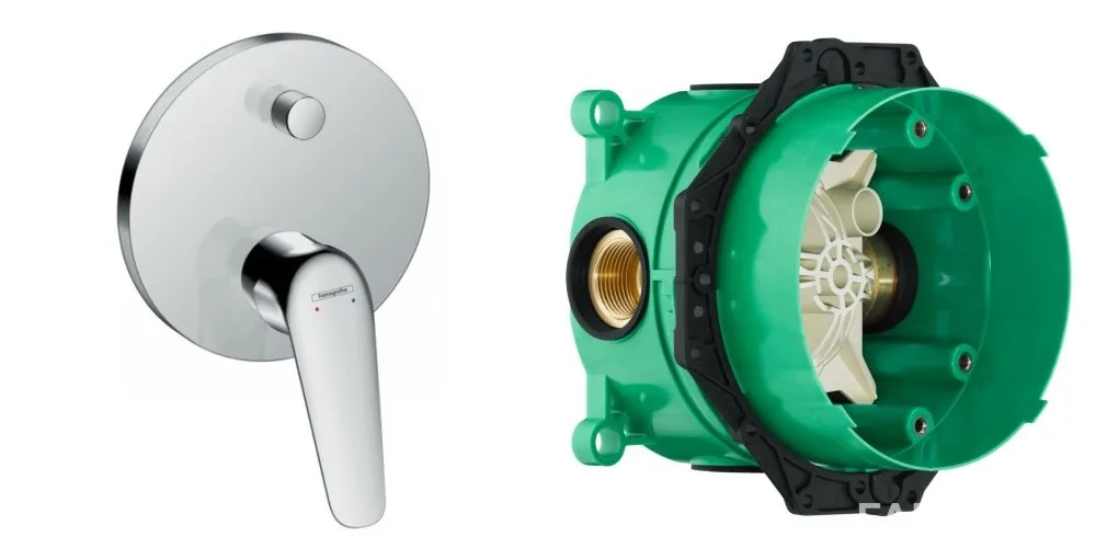 Novus змішувач для ванни одноважільний пм хром+IBOX universal прихована частина для змішувача, Hansgrohe