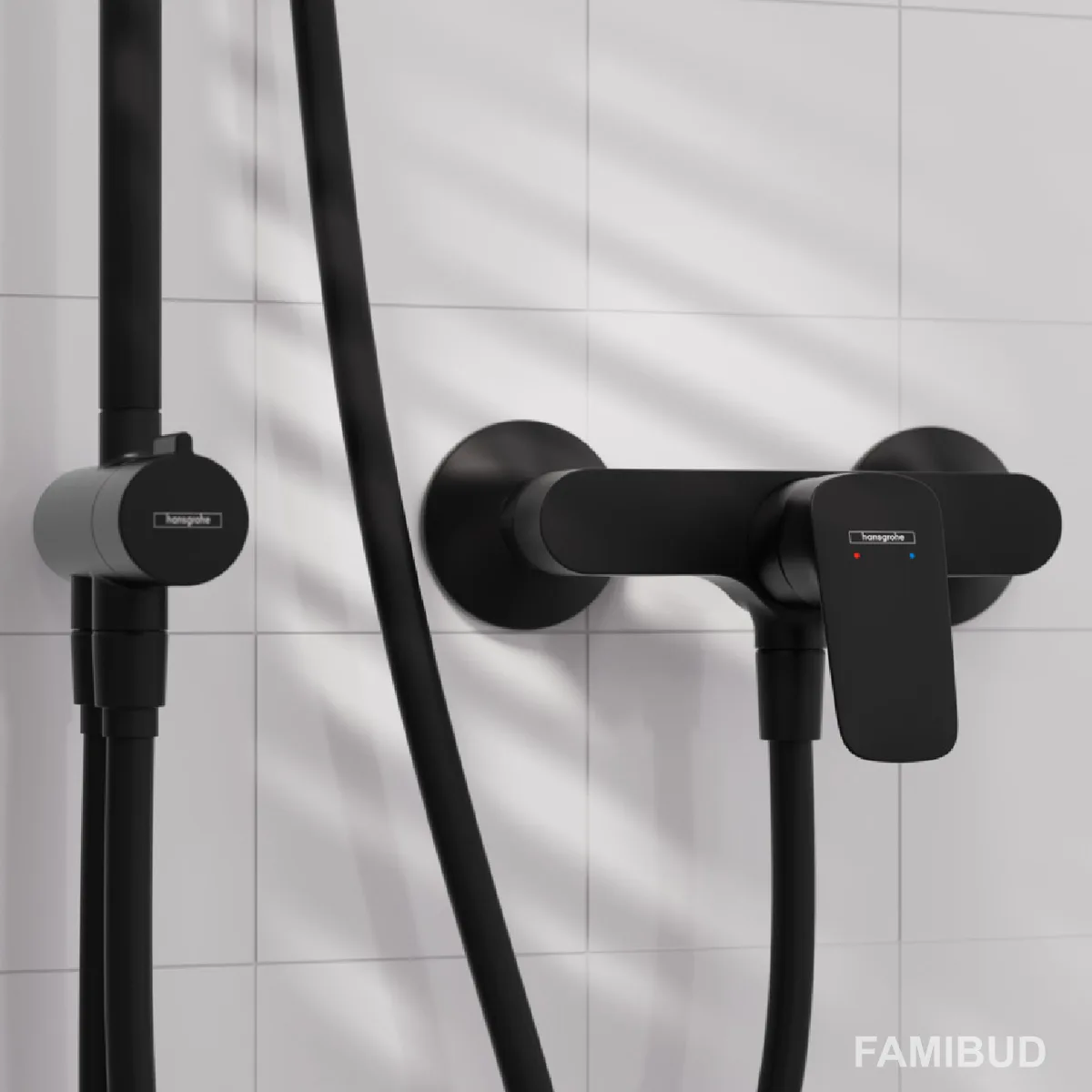 Logis змішувач для душу одноважільний, Чорний матовий, Hansgrohe