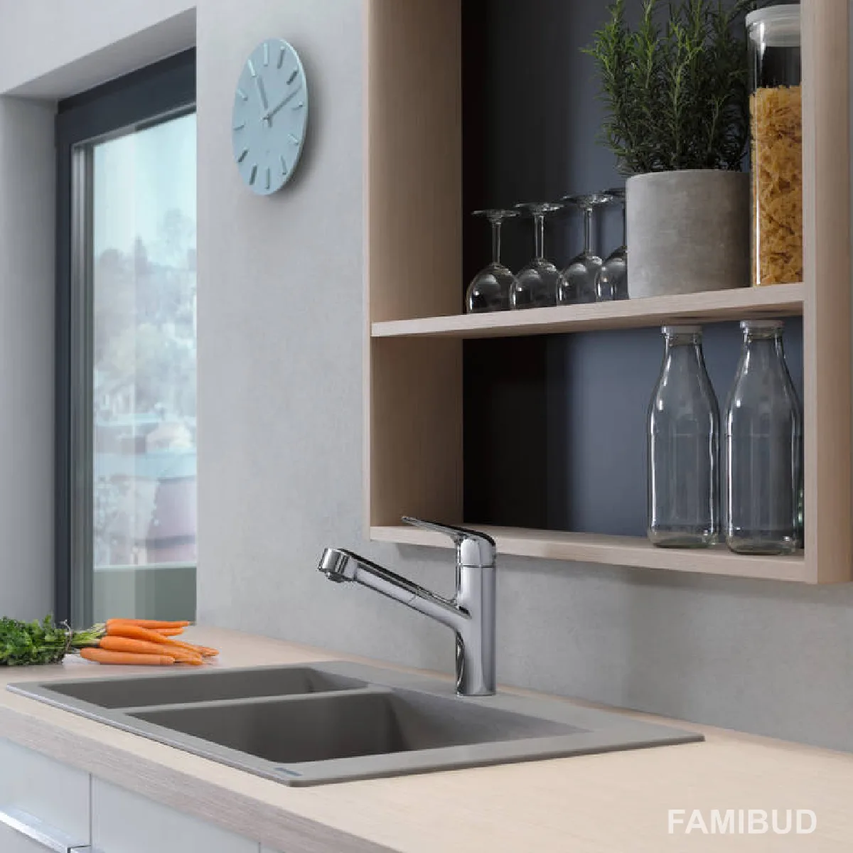 M427-H150 Змішувач для кухні одноважільний з висувним, Хром, Hansgrohe