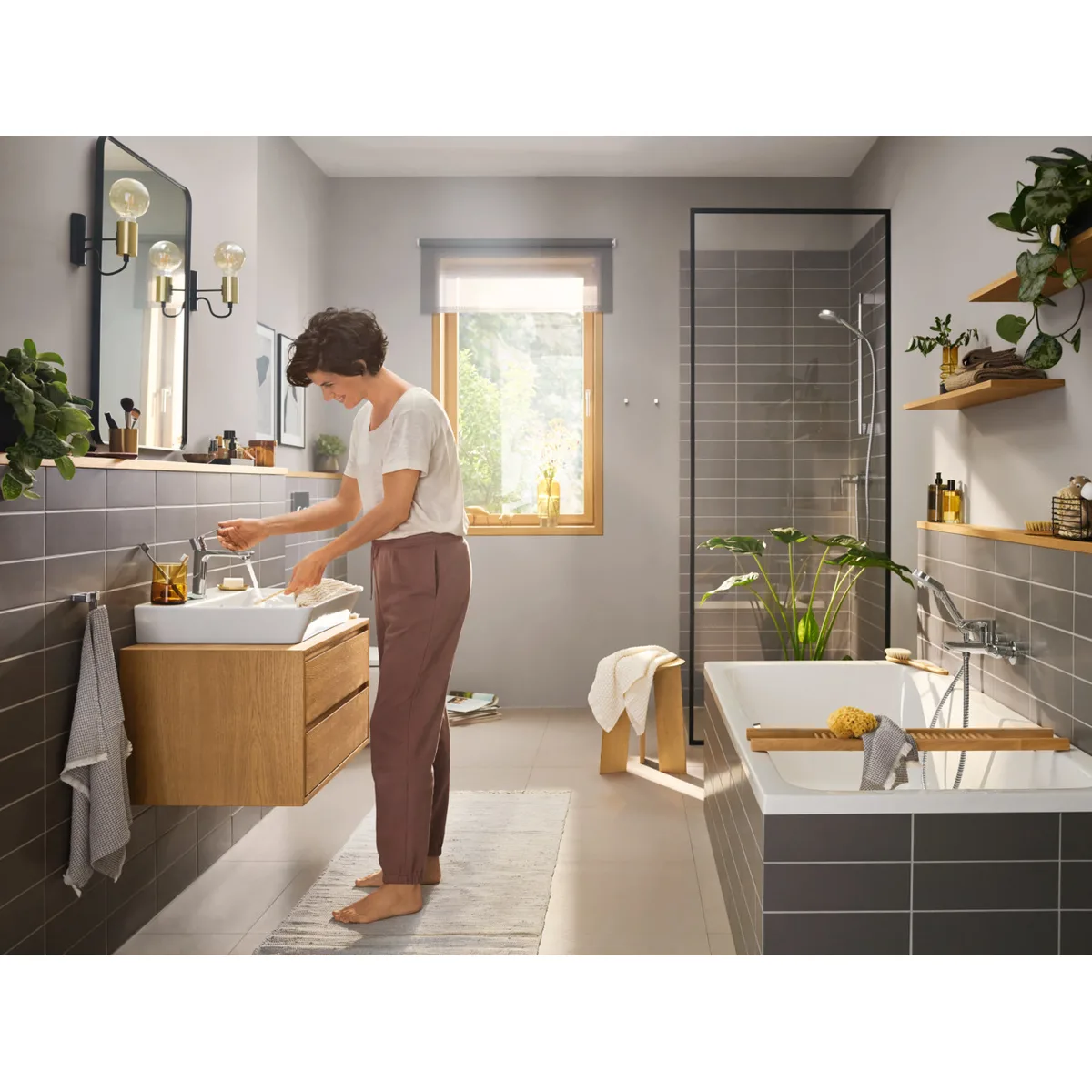 Rebris E змішувач для ванни, Хром, Hansgrohe