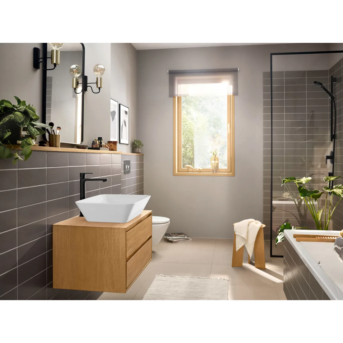 Rebris E змішувач для умивальника 240 CoolStart, Чорний матовий, Hansgrohe