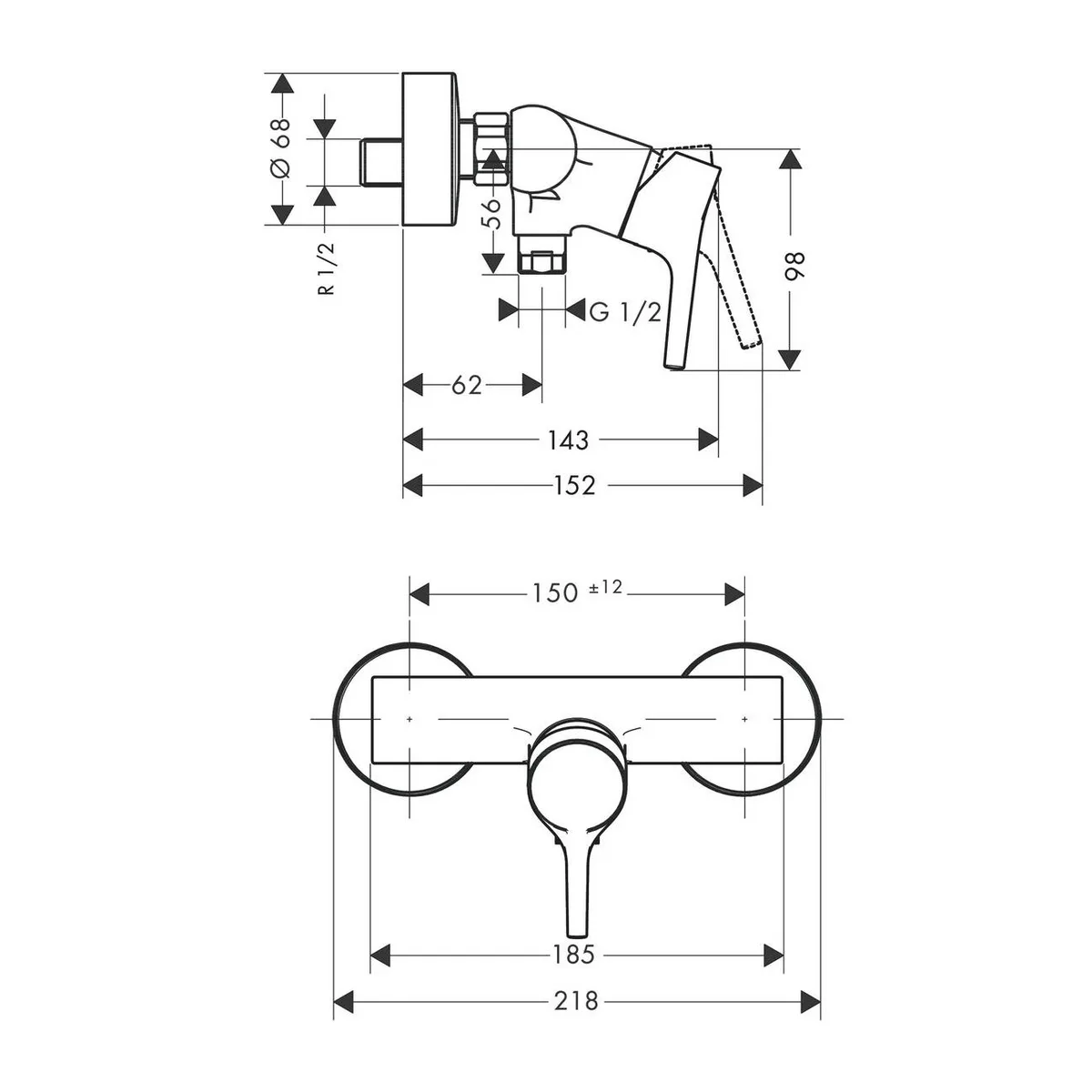 Talis S Змішувач для душу одноважільний, Hansgrohe