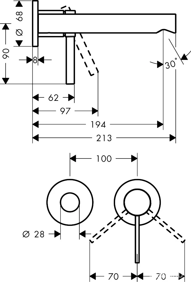 Zesis S змішувач для умивальника на 2отв