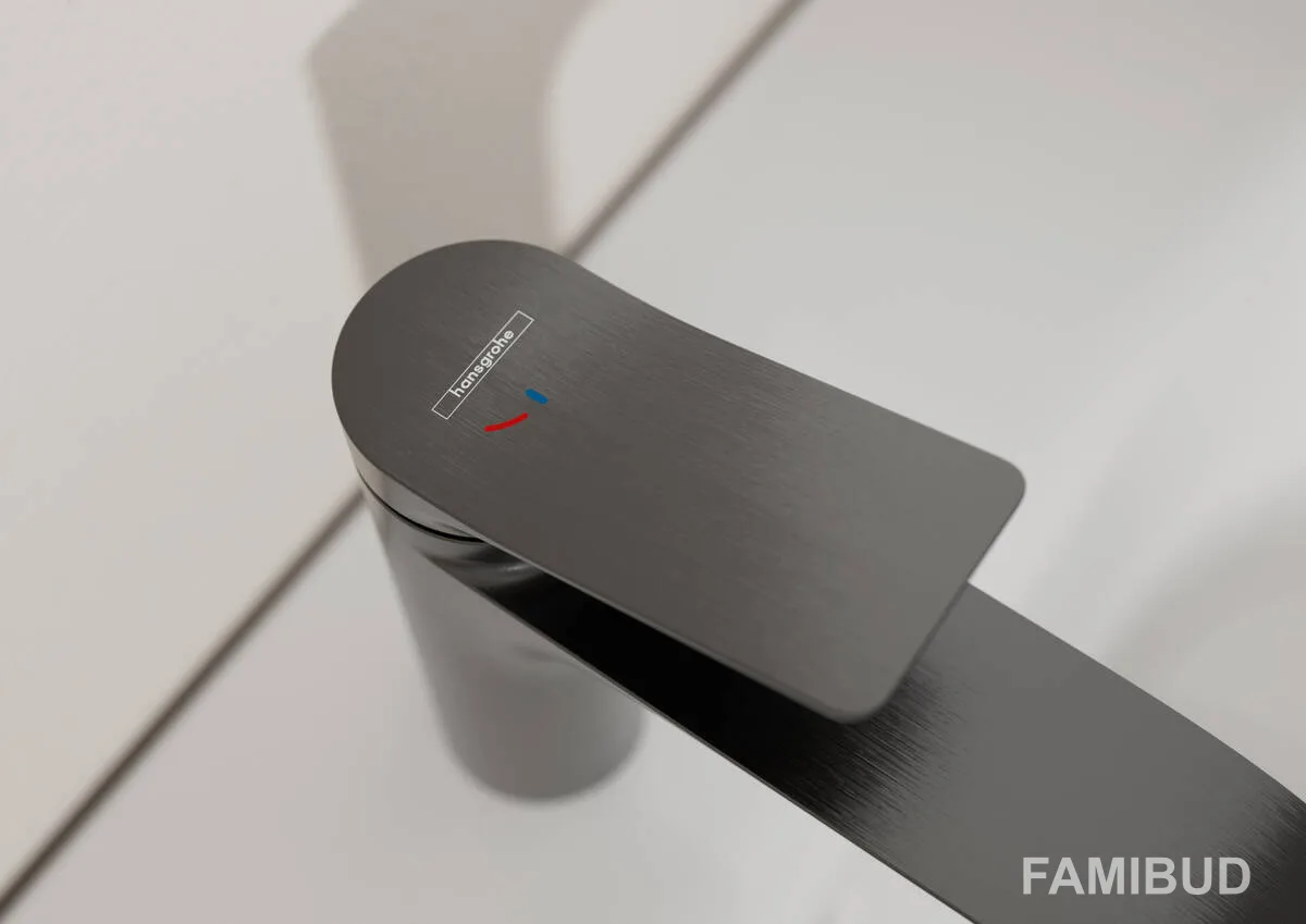 Vivenis змішувач для умивальника 250 CoolStart pop-up, Шліфований чорний хром, Hansgrohe