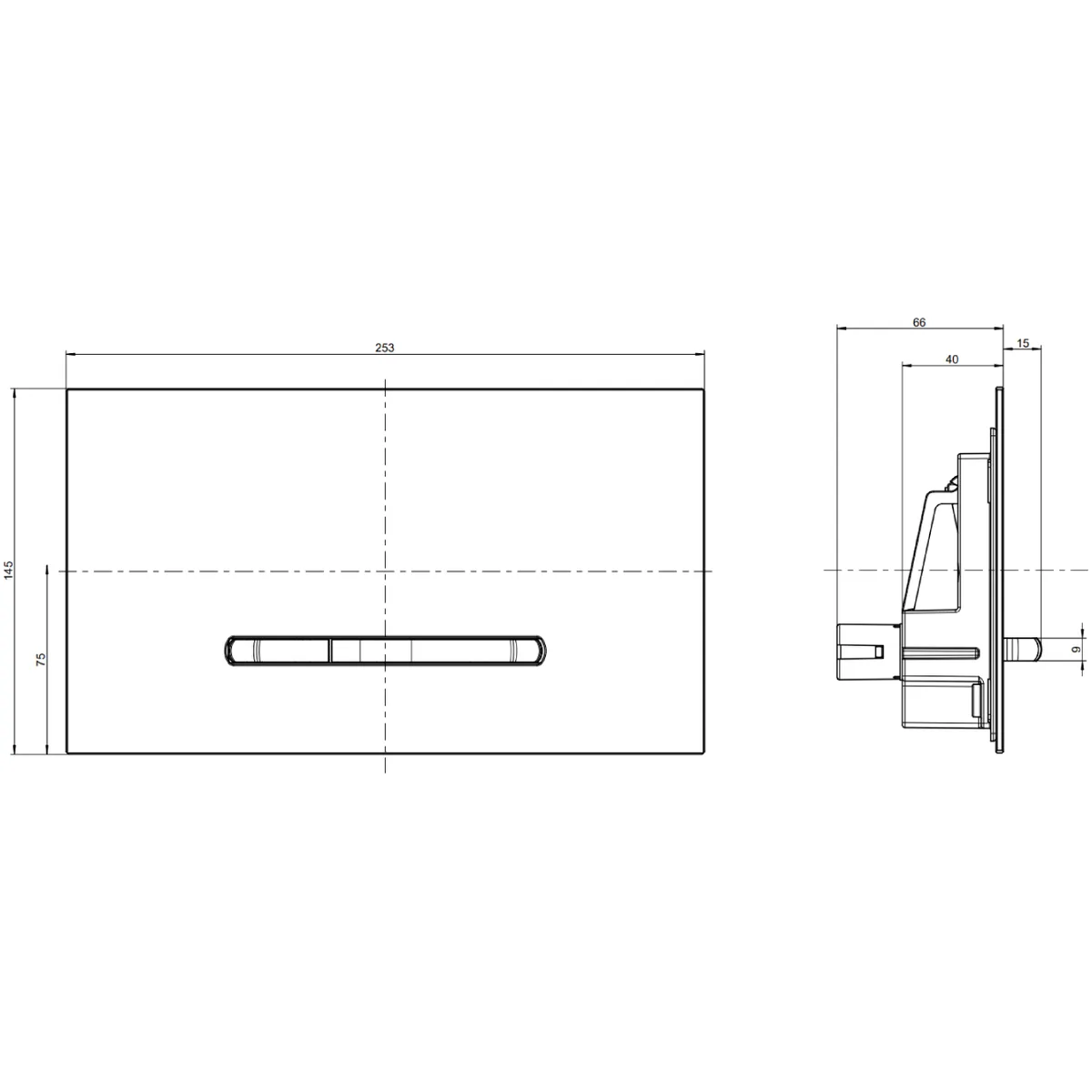 Viconnect клавіша змиву 300 G glass glossy grey, Villeroy & Boch