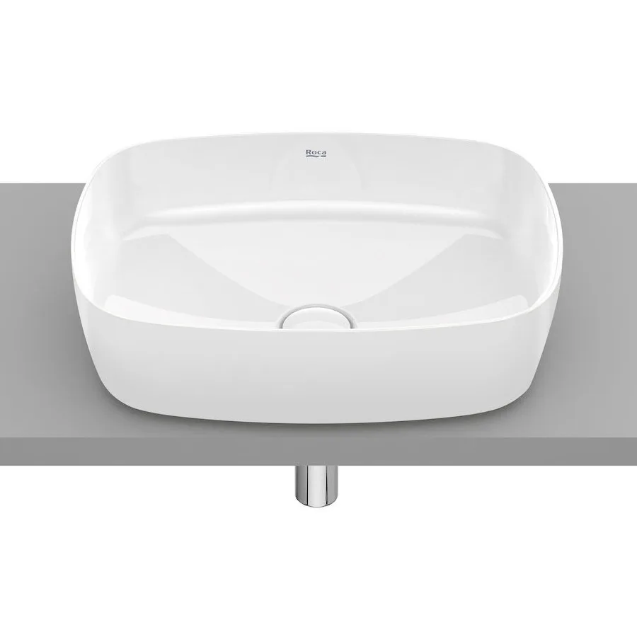 Inspira Soft раковина овальна накладна без отв під змішувач без переливу, 500×370×140 мм, Roca