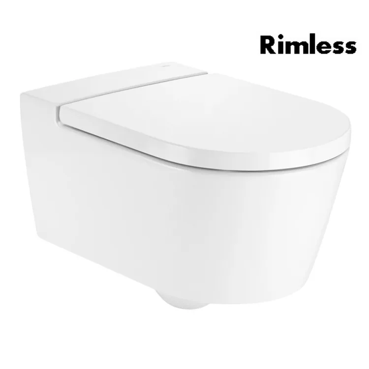 Inspira Round унітаз підвісний Rimless горизонтальний випуск, 370×560×440 мм, Roca