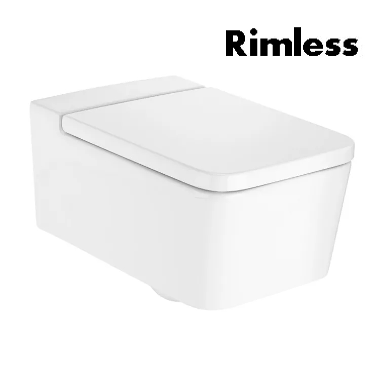 Inspira Square унітаз підвісний Rimless горизонтальний випуск, 370×560×440 мм, Roca