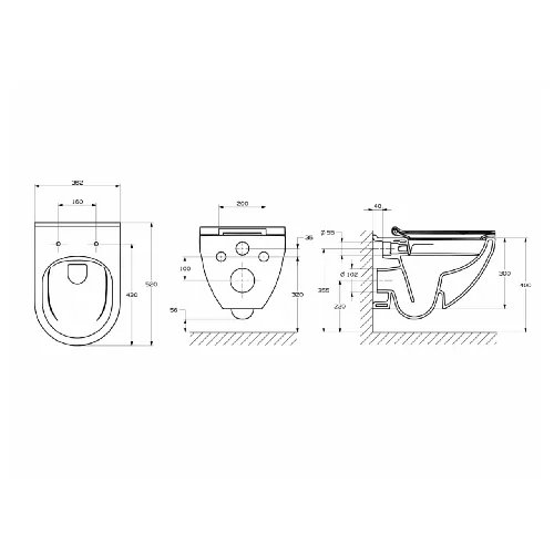 Набір інсталяційний:Неве Round Rimless підвісний унітаз з сидінням Slim slow closing+RAPID SL 3в1 інсталяц система для підв унітазу б/прокладки, Roca