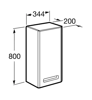 Gap пенал правий 80 cm, Білий, Roca
