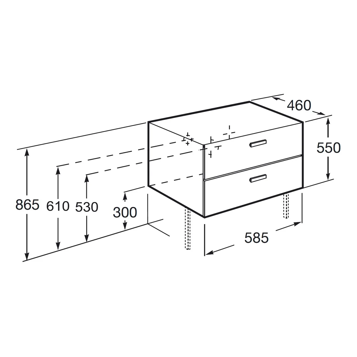 Victoria Basic Modular шафка з двома ящиками, 59 см, Білий, Roca