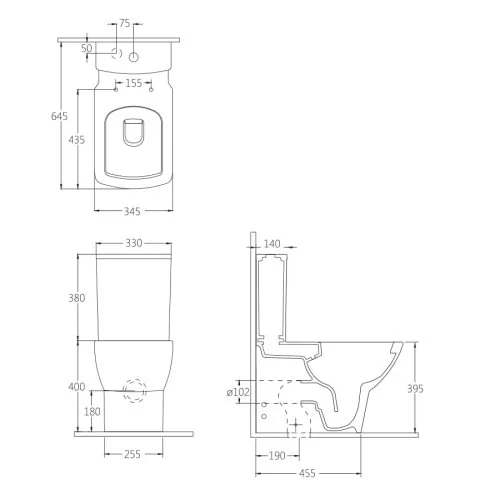 Moretta унітаз підлоговий з сидінням Slim Soft Close, 64,5×34,5×78 см, DiMARCO