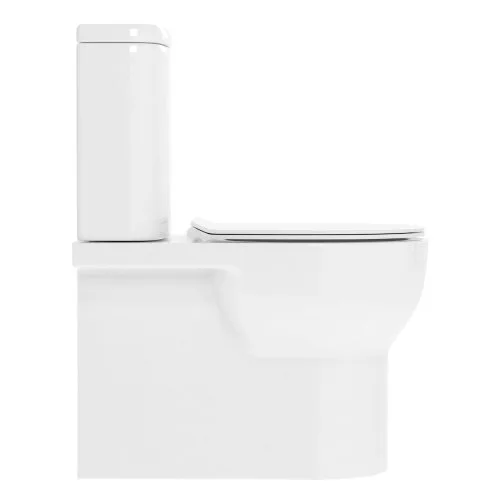 Bauta унітаз підлоговий без ободка гор випуск з сидінням Slim Soft Close, 34,7×61×79 см, DiMARCO