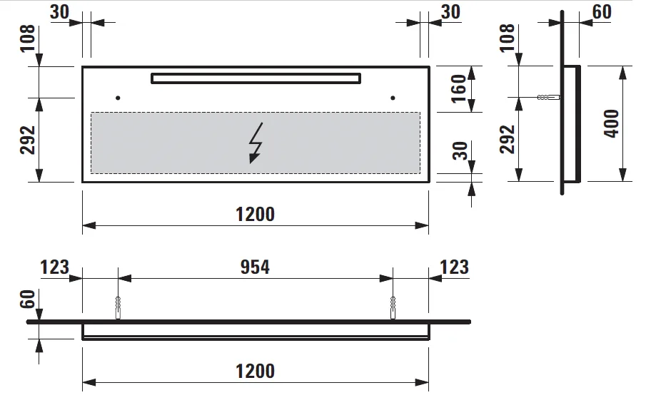 Alessi One з підсвіткою, 120×40 см, Дзеркало, Laufen