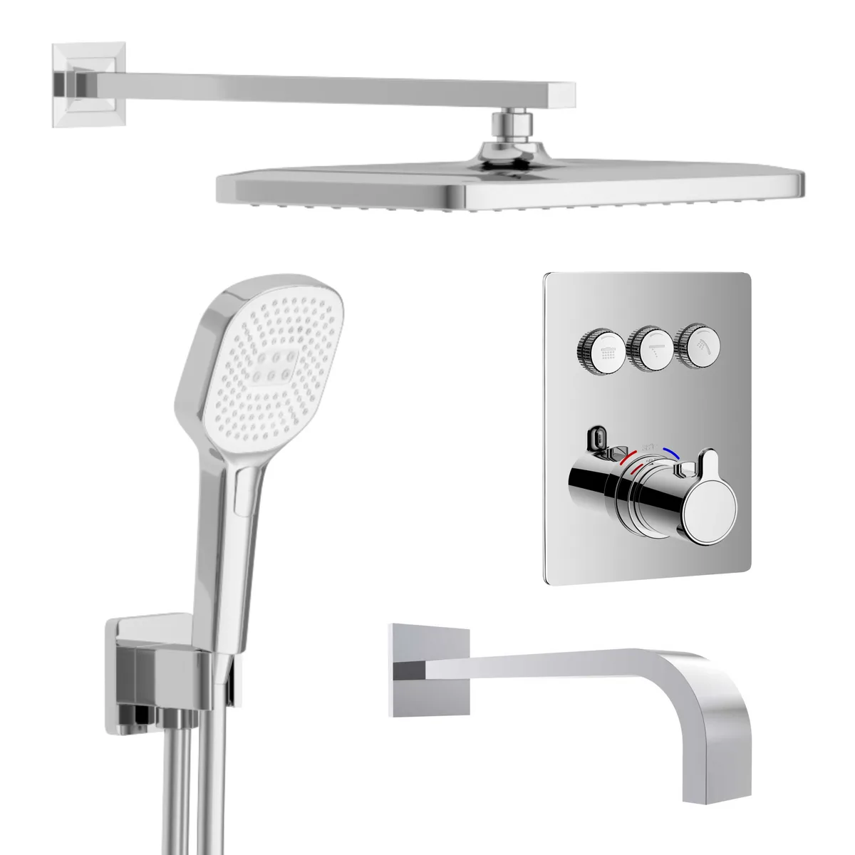 Душова система Smart Click термостат 3-F Bilovec набір душовий ZMK101901235+f04000901AA+f02900901AP, Хром, Imprese