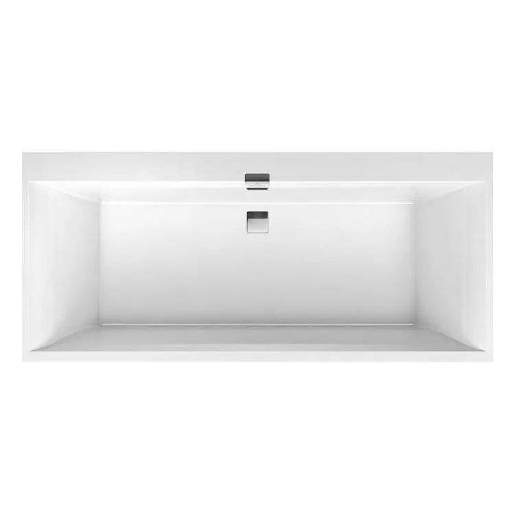 Squro Edge 12 ванна з ніжками та зливом-переливом white alpin, 180×80 см, Villeroy & Boch