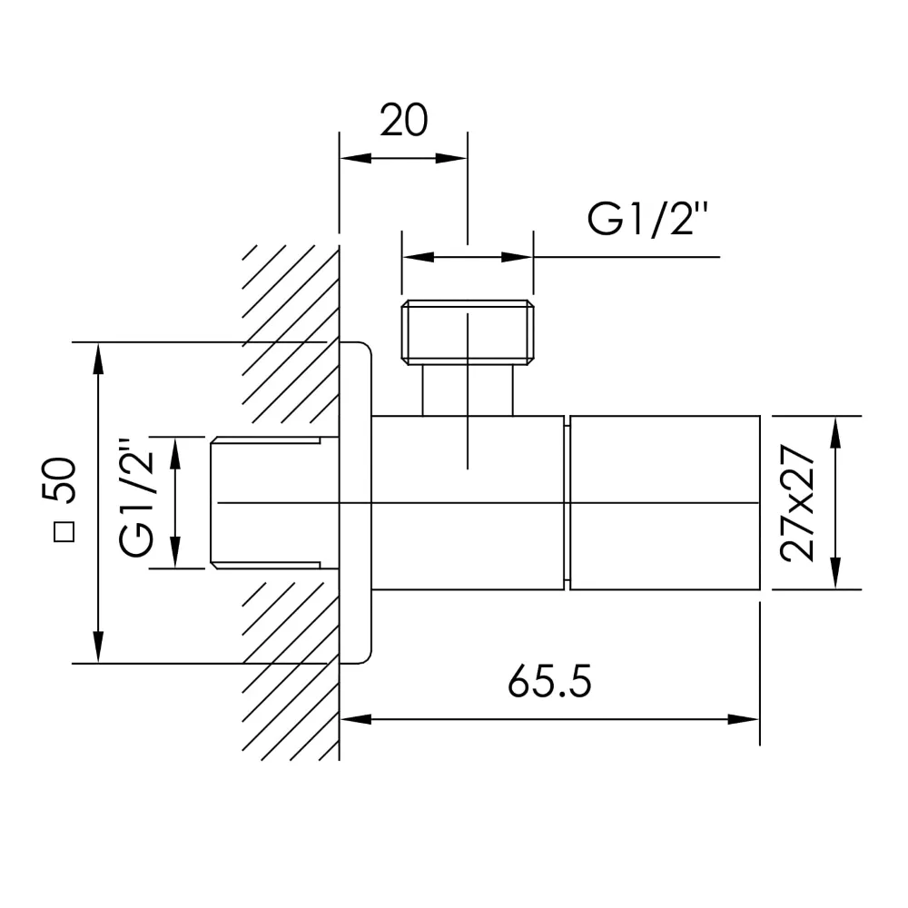 Grafiky кутовий вентиль чверть обороту G1/2-G1/2