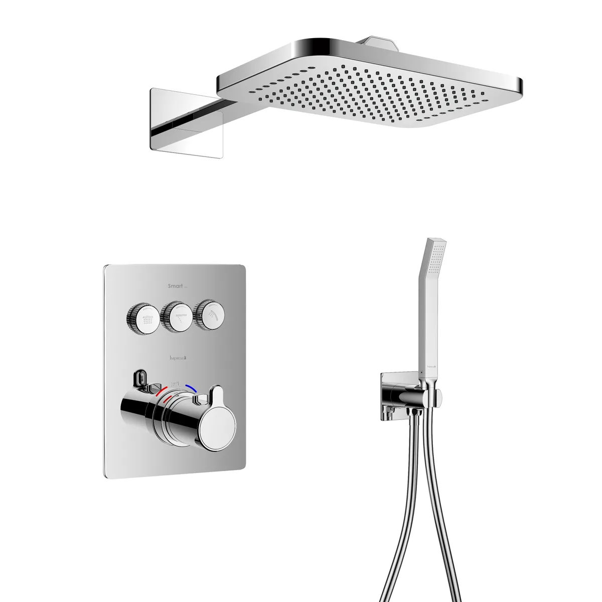 Smart Click система душова термостат 3 функції форма Q ZMK101901101 NO:1-2 +ZMK101901101 NO:2-2 +ZMK101901235+ZMK101901221 хр, Imprese
