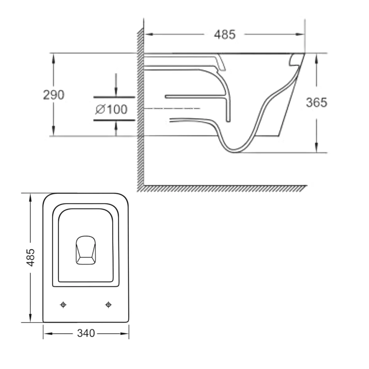 Kubik унітаз підвісний twist сидіння duroplast, 48,5×34×36,5 см