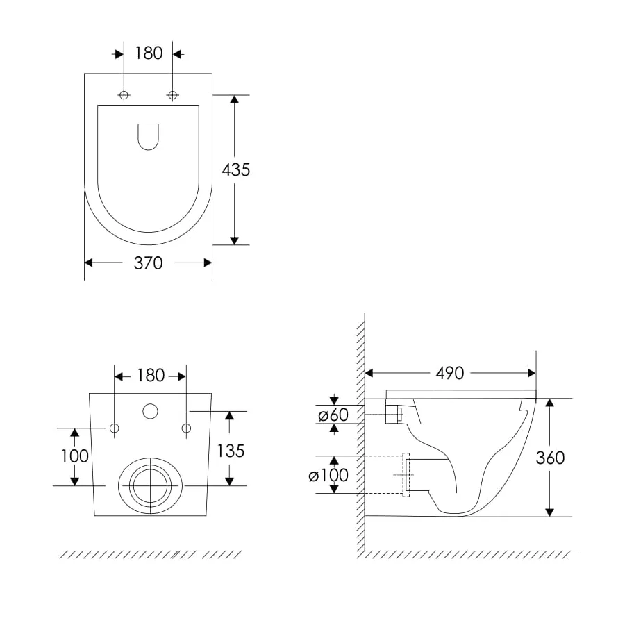 Lesna Black Rimless унітаз підвісний безобідковий сидіння тверде slow-closing, 49×37×36 см, Чорний матовий, Imprese