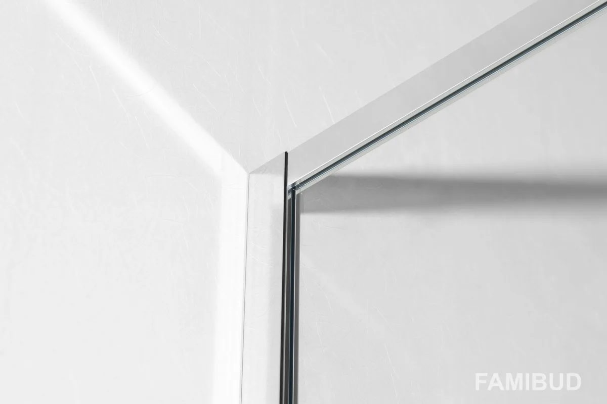 Душова стінка WALK-IN з профілем та тримачем скло прозоре, 100×200 см, Хром, Imprese