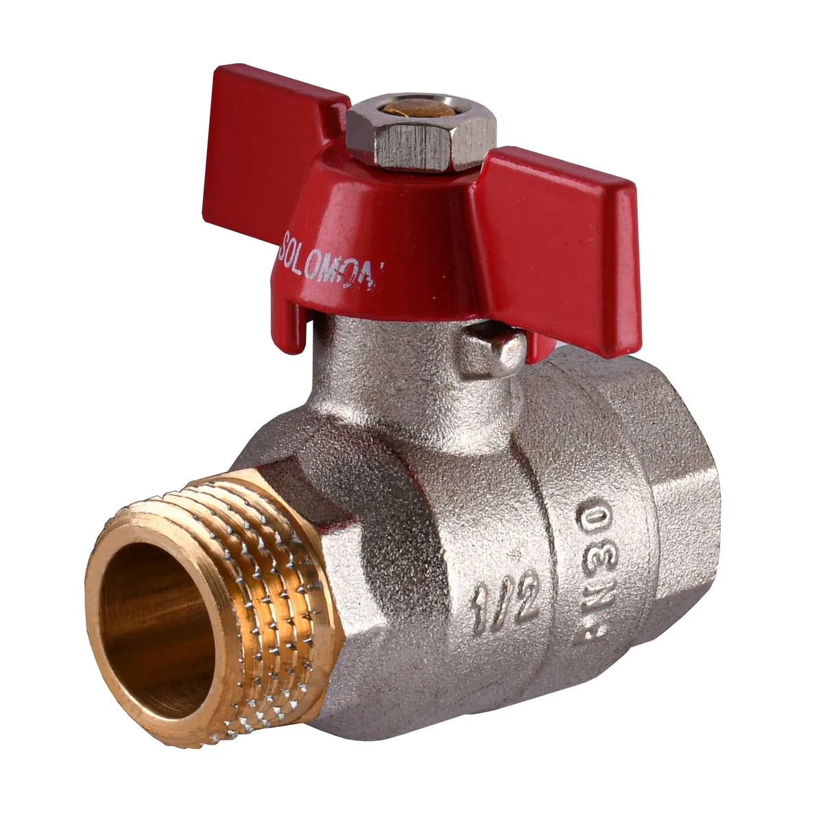 Кран кульовий прямий 1/2″ ЗВ КБ PN30 B1015, SOLOMON