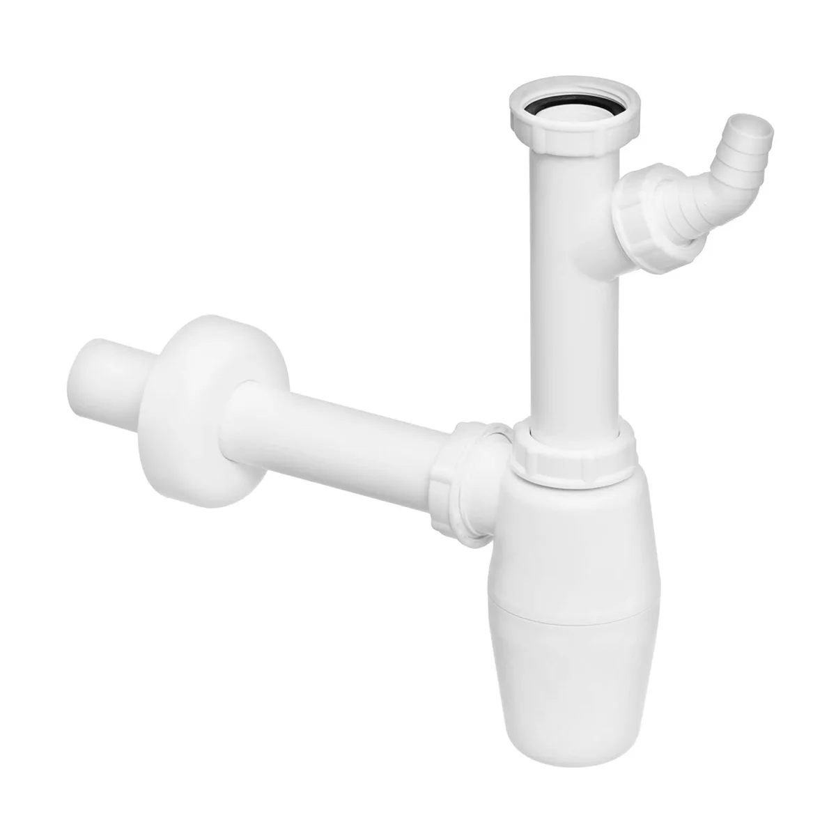Сифон для раковини 1 1/4″х1 1/4″ з відводом, пластик білий бутил. 326319, VIEGA