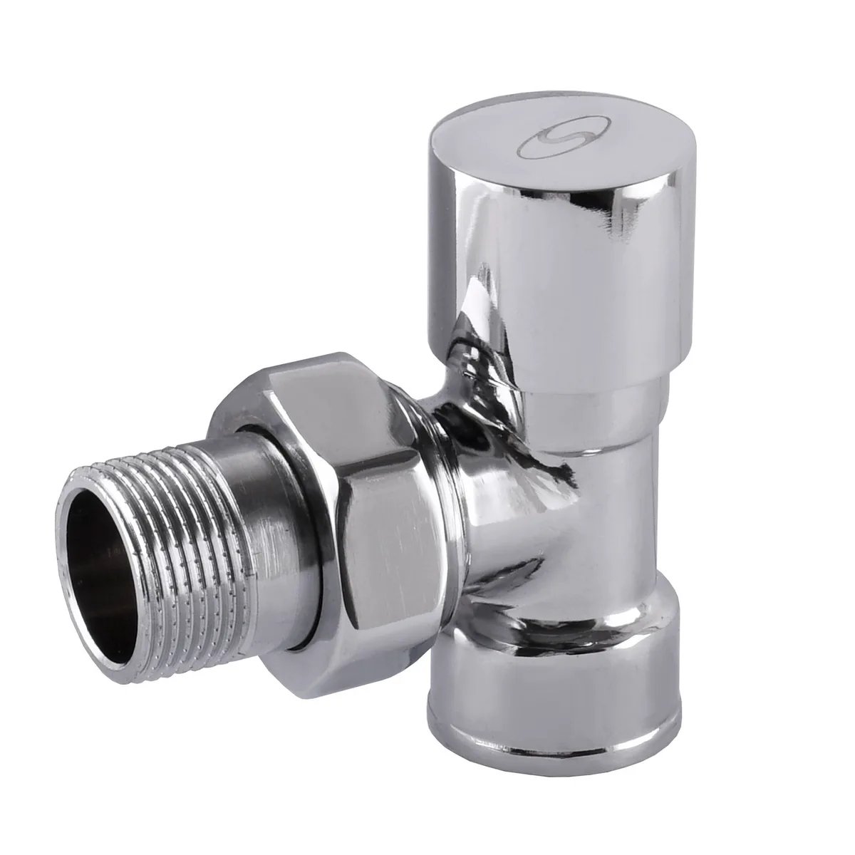 Кран вентильний кутовий з американкою 3/4″ CHROM 1845, SOLOMON