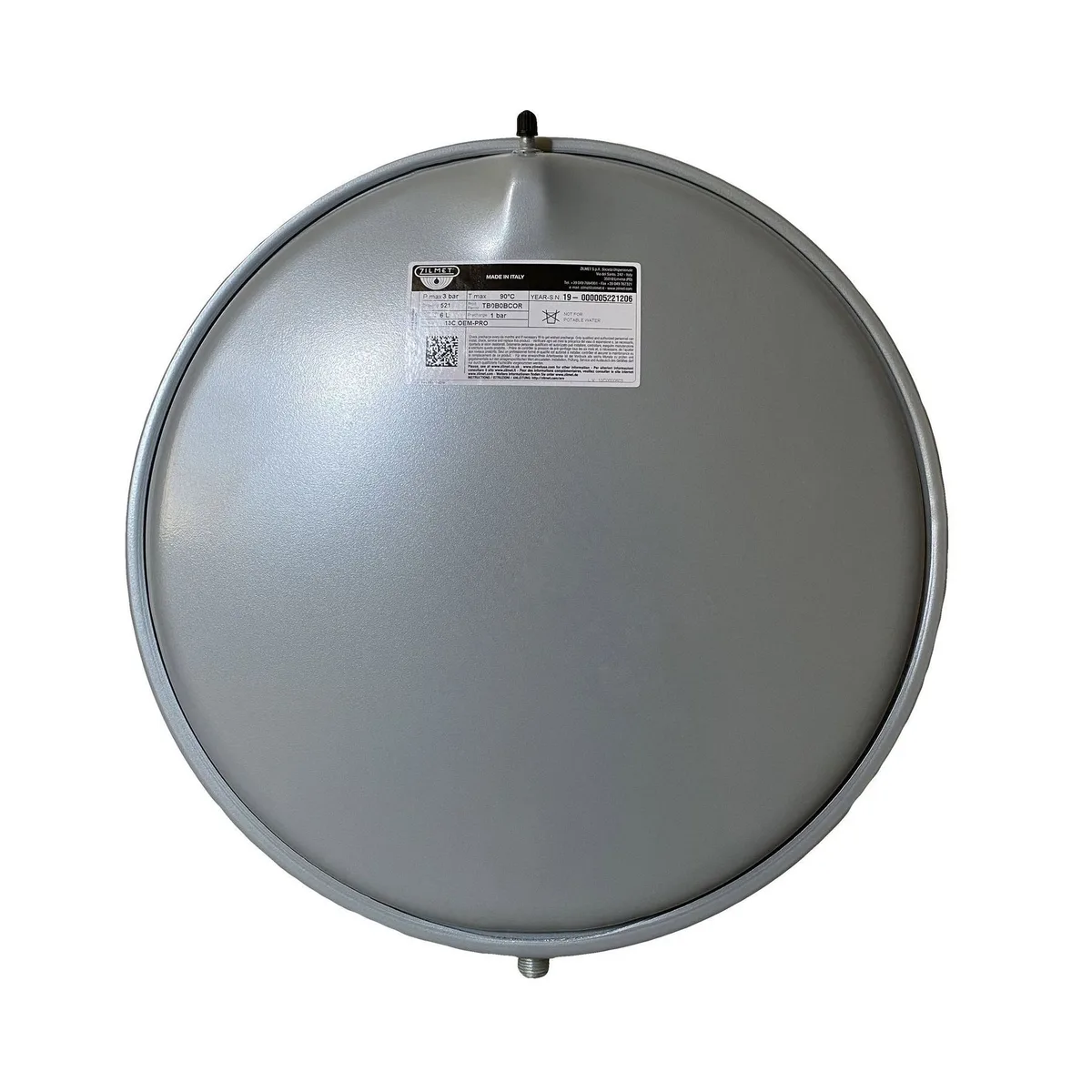 Бак Zilmet oem-pro для монтажу в котли плоский Арт. 521 3bar D. 392 СІРИЙ 3/8″