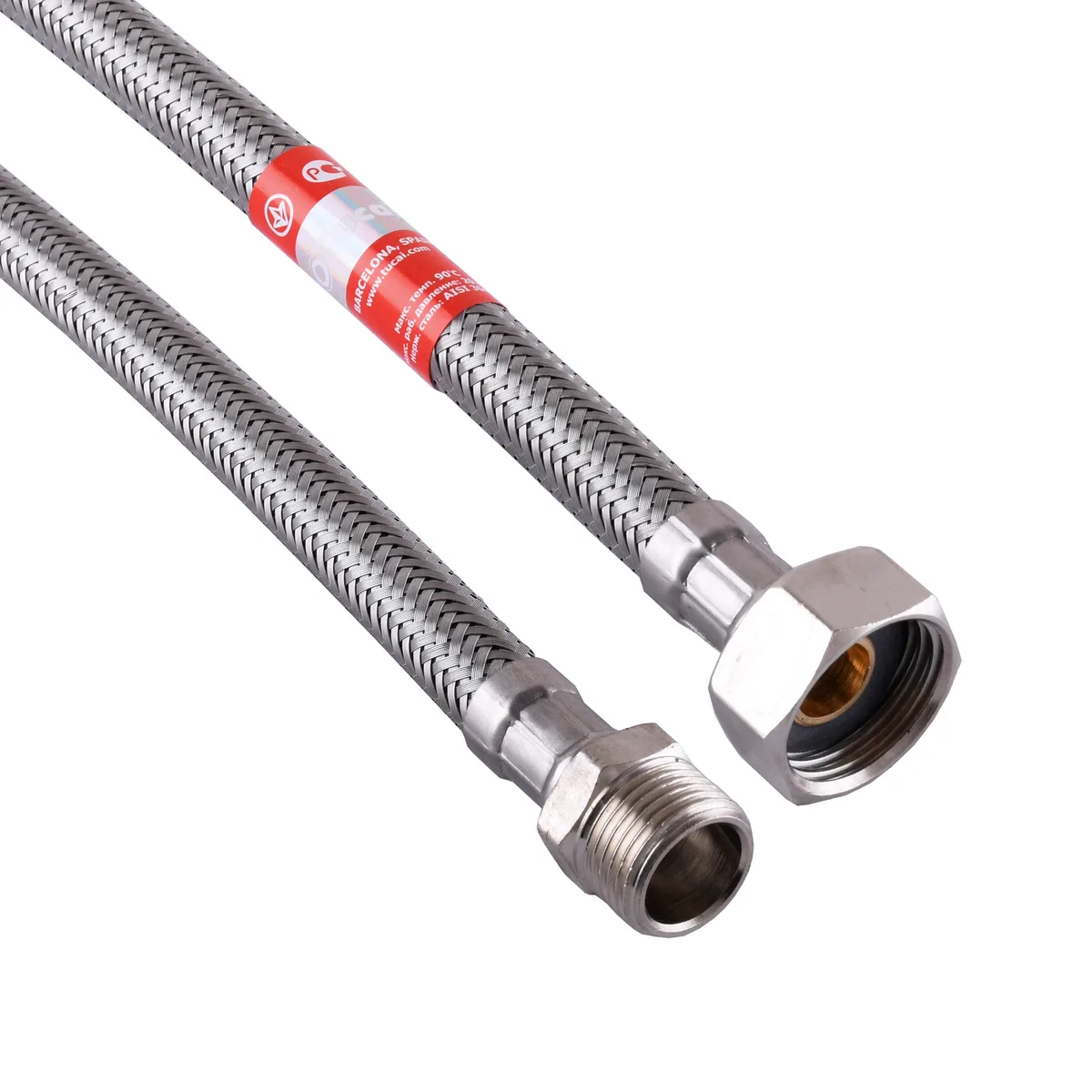 Шланг водяний 3/8″x1/2″ ЗВ 0,3 м TAQ MG-3812-300 202465, TUCAI