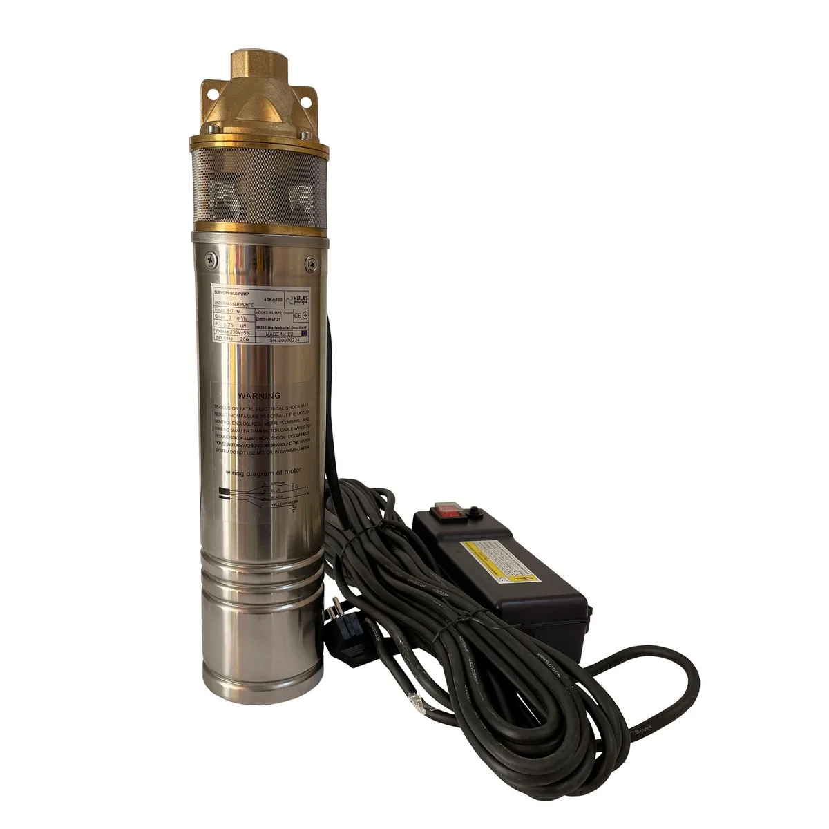 Насос свердловинний вихровий pumpe 4SKm100 0,75кВт + кабель 15 м + пульт, VOLKS