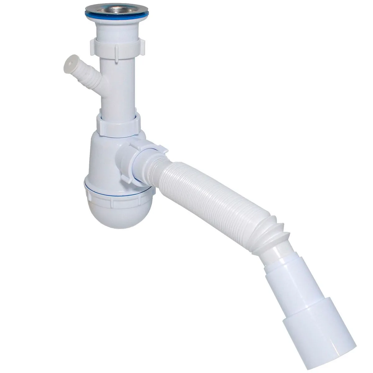 Сифон А-40059 для мийки 1 1/2″ з відводом під пральну машину, Waterstal