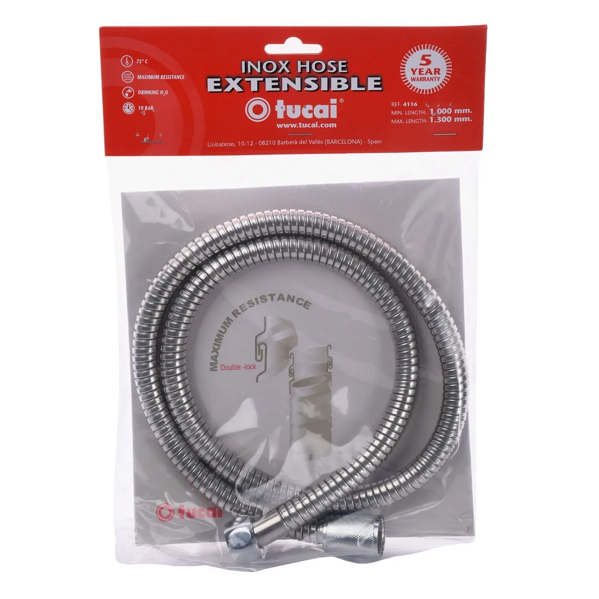 Шланг душовий Stainless Steel 100-130 см (4116), TUCAI