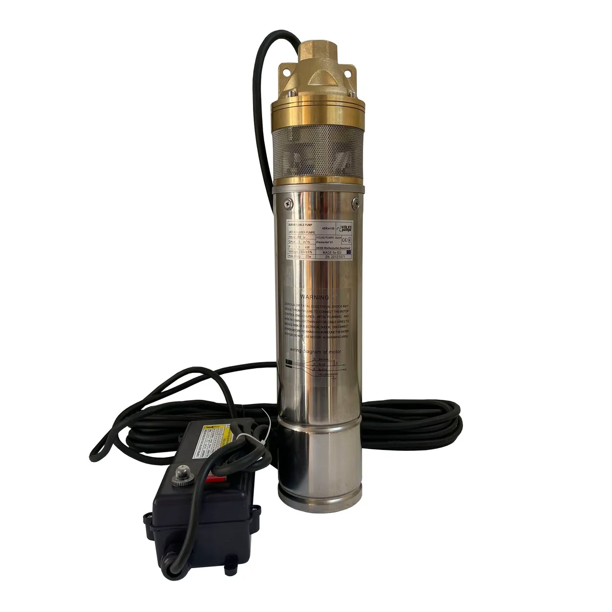Насос свердловинний вихровий pumpe 4SKm150 1,1кВт + кабель 15 м + пульт, VOLKS