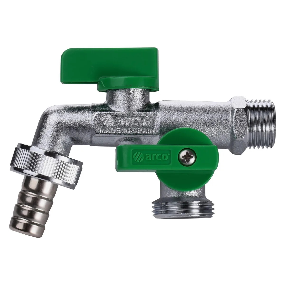 Кран кульовий для поливу подвійний 1/2″x3/4″x3/4″ 00472, ARCO