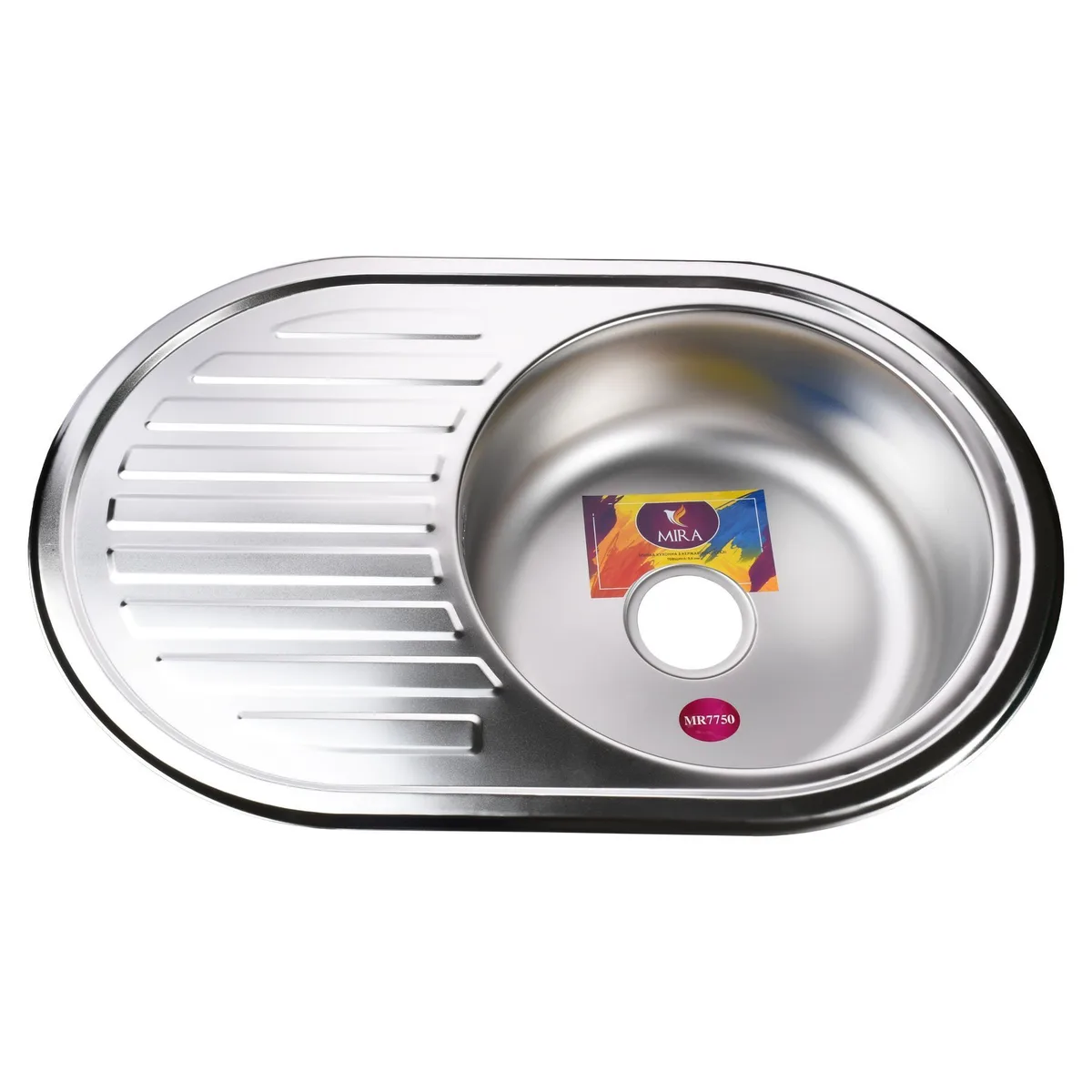 Мийка кухонна врізна кругла з полицею 770×500×180 Satin MR 7750 E Mira