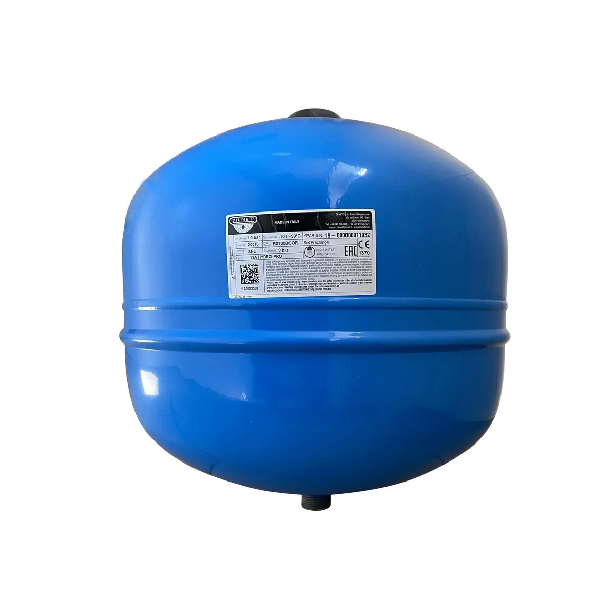 Гідроакумулятор з фіксованою мембраною Zilmet HYDRO-pro 10bar