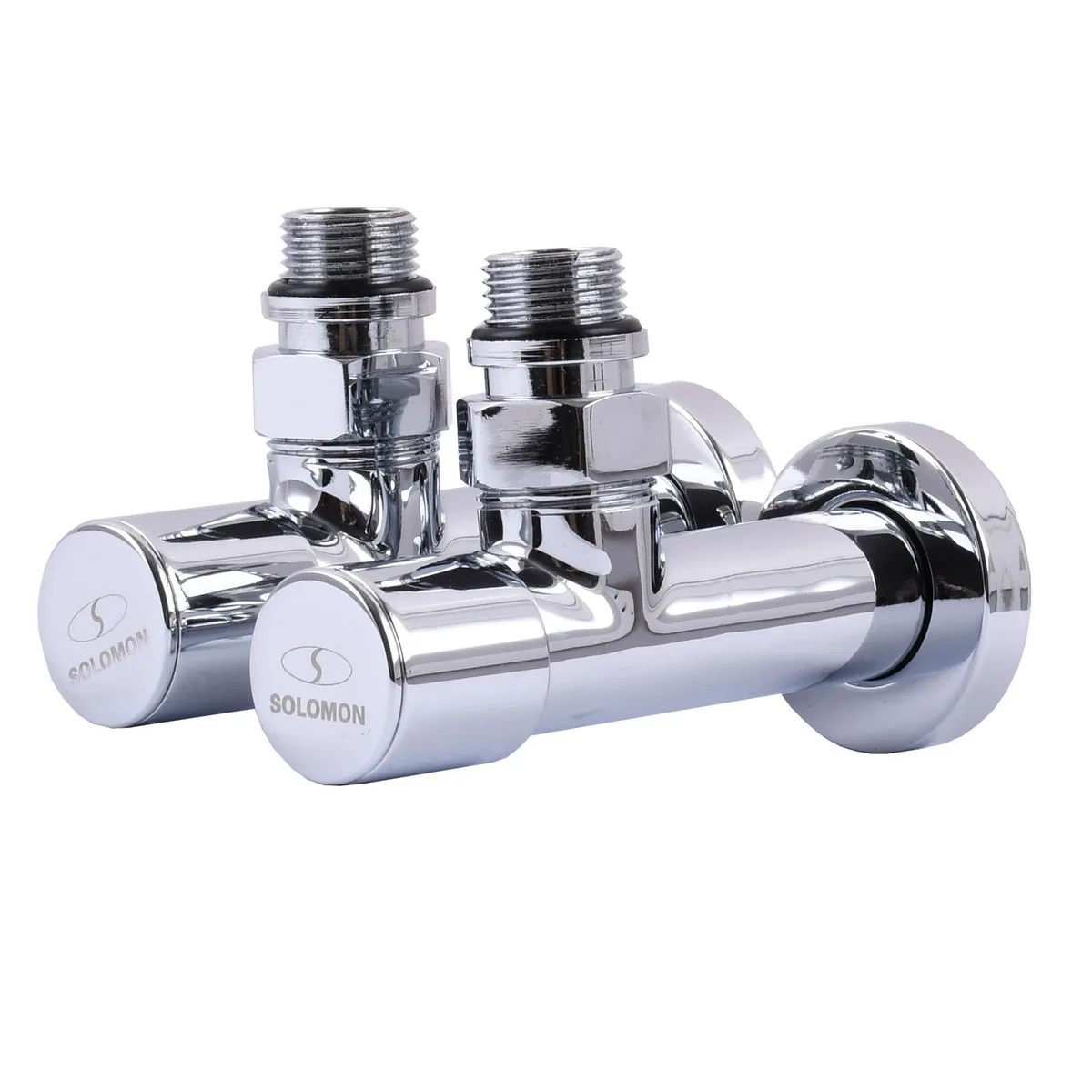 Кран вентильний кутовий з американкою LUX 1/2″ CHROM 7777 (2 шт. Комплек ) (1 уп), SOLOMON