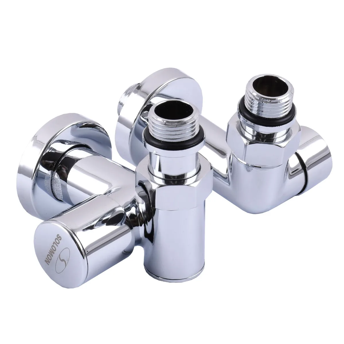 !Набір Кран вентильний кутовий з американкою LUX 1/2″ CHROM 7777_TEN (1 уп.), SOLOMON