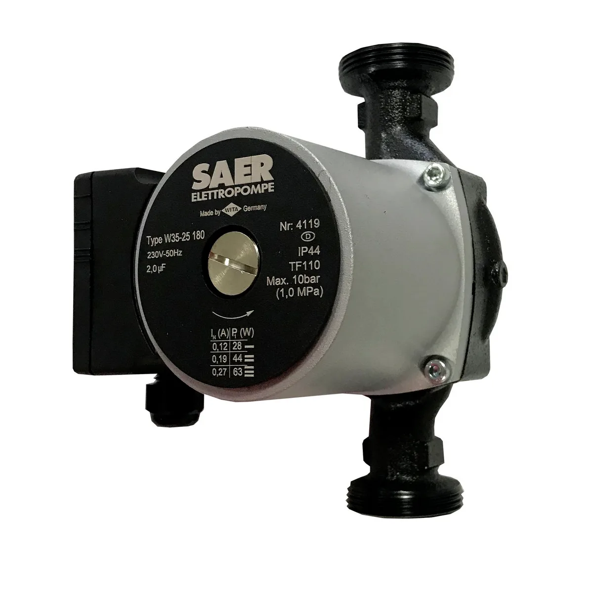 Насос циркуляційнний W35-25 180 мм + гайки, SAER